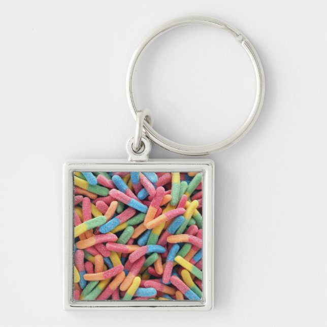 Sour Gummy Worms Keychain (Front)