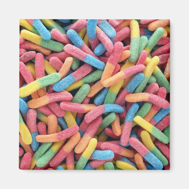 Sour Gummy Worms Magnet (Front)
