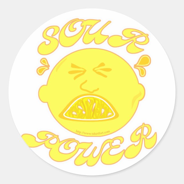 Sour Power! Classic Round Sticker (Front)