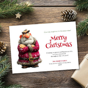 Sour Santa custom funny downloadable Christmas  Holiday Card