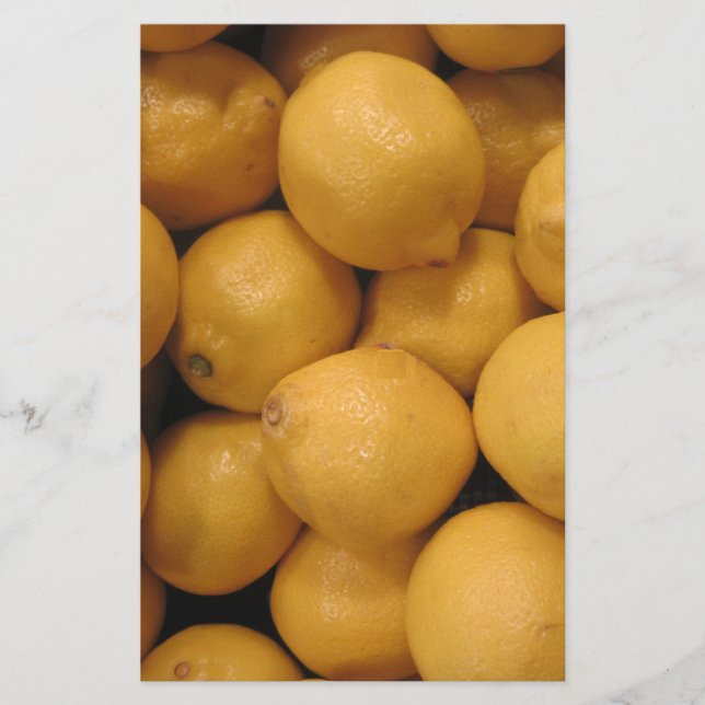 Sour Yellow Lemons Stationery (Front)