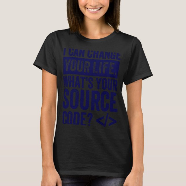 Source Code Design for Computer Code Developer and T-Shirt (Front)
