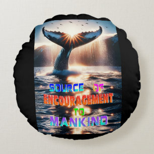 Source Of Encouragement To Mankind Round Pillow