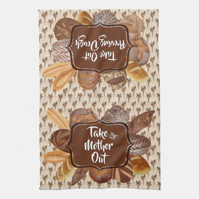 Sourdough Bread Baking Personalized Kitchen Towel (Vertical)