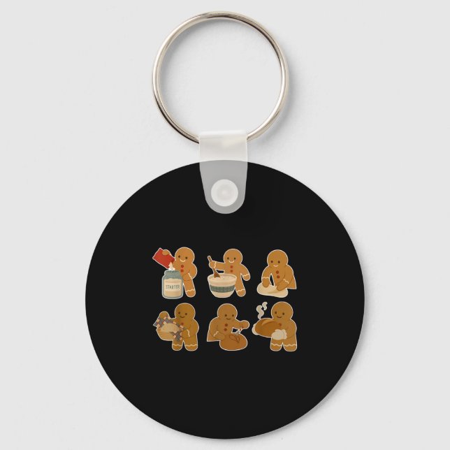Sourdough Bread Christmas Gingerbread Homemaker Ba Keychain (Front)