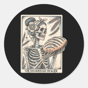 Sourdough Bread Tarot Card Skeleton Homemaker Baki Classic Round Sticker
