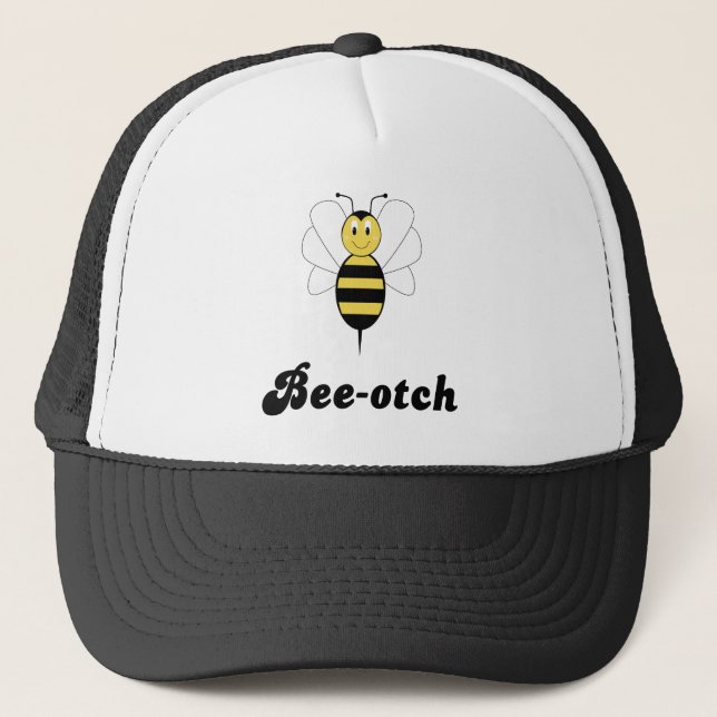 Souriant Bumble Bee Bee-otch Casquette (Devant)