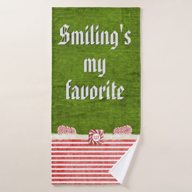 "Souriant ma" citation préférée d'Elf de Noël (Serviette de bain)
