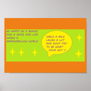 Souriez et soyez heureux poster imprimé Thème Bean