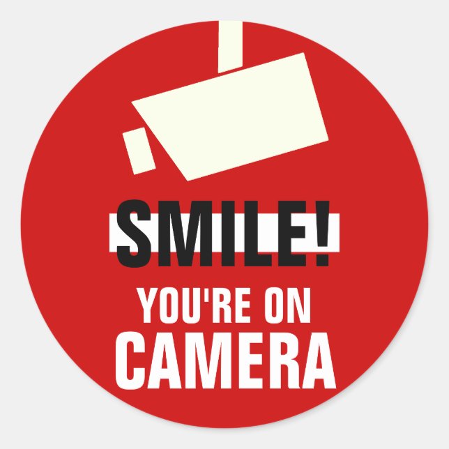 Souriez ! Stickers Vous êtes sur caméra (Devant)