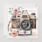 Sourire | Caméra Vintage Carte photo d'anniversair