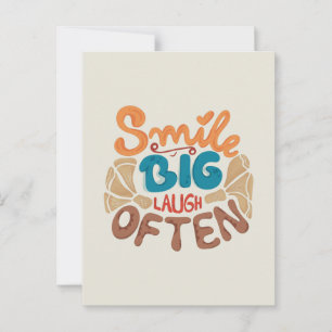 Sourire grand rire souvent : Carte postale joyeuse