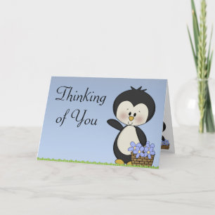 Sourires de pingouin pensant à vous carte d'espoir