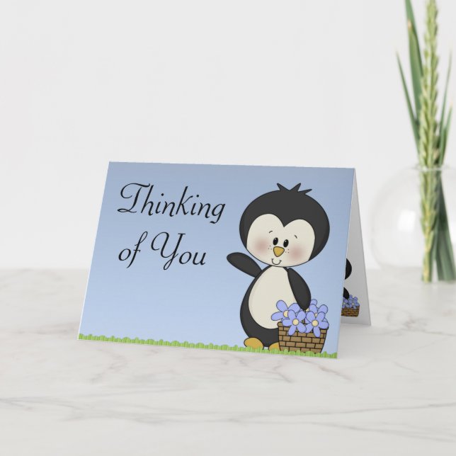 Sourires de pingouin pensant à vous carte d'espoir (Devant)
