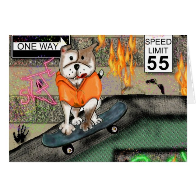 Sourires de Staffie - garçon de patineur (Devant horizontal)