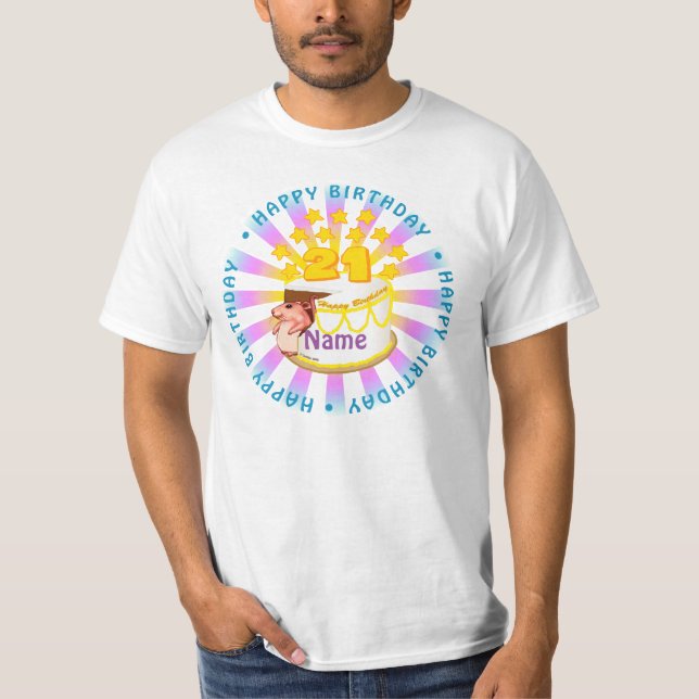 Souris 21 Ans T-shirts personnalisés (Devant)