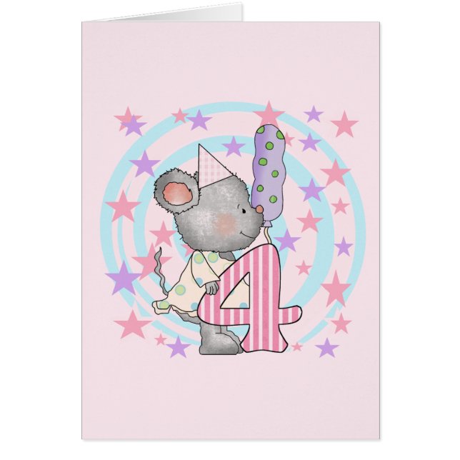 Souris 4e anniversaire T-shirts et cadeaux (Devant)