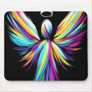 Souris Ange aux couleurs pastel abstraites sur tapis de s