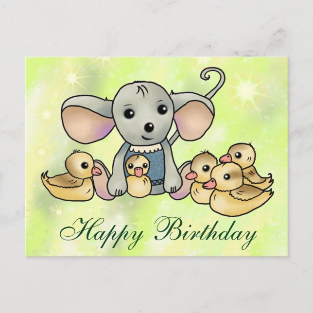 Souris avec carte postale entchen (Devant)