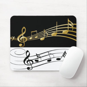 Souris Black and White Gold Notes Pad souris! Tapis de so