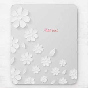 Souris Blanc sur motif floral blanc modèle, tapis de sour