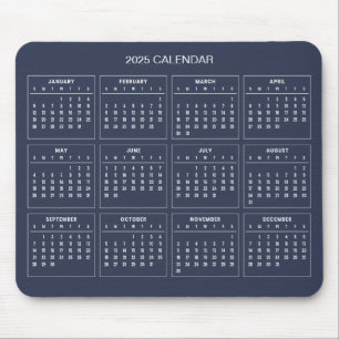 Souris Calendrier 2025 simple mais élégant   Tapis de sou