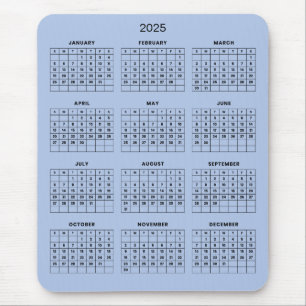Souris Calendrier 2025 simple mais élégant   Tapis de sou
