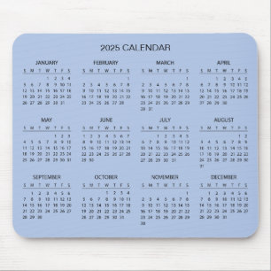 Souris Calendrier 2025 simple mais élégant   Tapis de sou