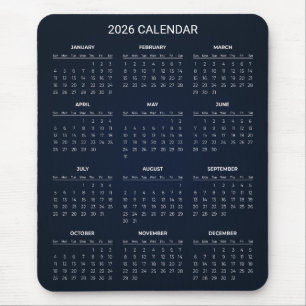 Souris Calendrier 2026 Simple mais Élégant Tapis de sou