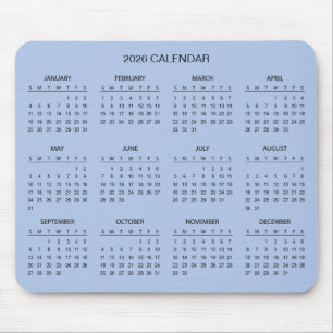 Souris Calendrier 2026 Simple mais Élégant Tapis de sou