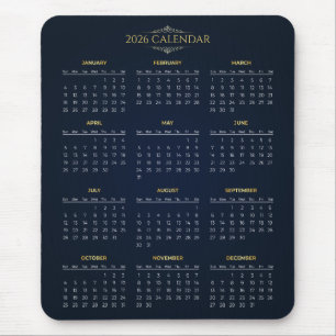 Souris Calendrier 2026 Simple Mais Élégant Tapis de sou