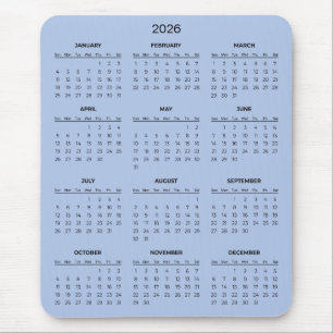 Souris Calendrier Élégant et Simple 2026   Tapis de Souri