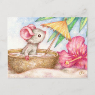 Souris - Carte postale Art Plage