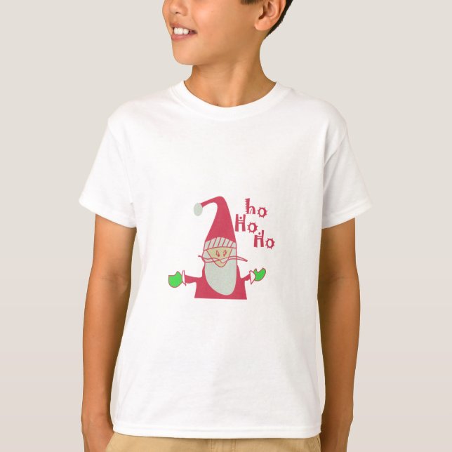 Souris Cartoon Cute Père Noël Ho Ho Ho T-Shirt (Devant)