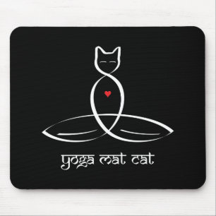 Souris Chat de tapis de yoga - texte Sanskrit de style