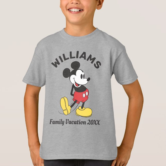 Souris classique Mickey | T-shirt vacances en fami (Devant)