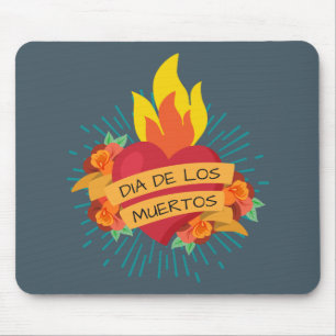Souris Coeur flamboyant Dia de los Muertos   Tapis de sou