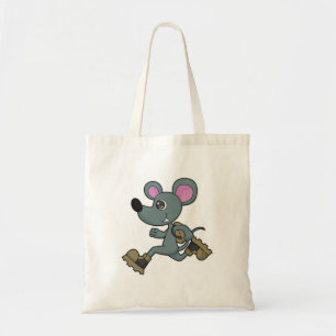Souris comme coureur avec sac à dos