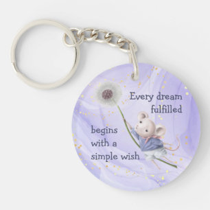 Souris Dandelion Chaque Rêve Simple Porte - clé