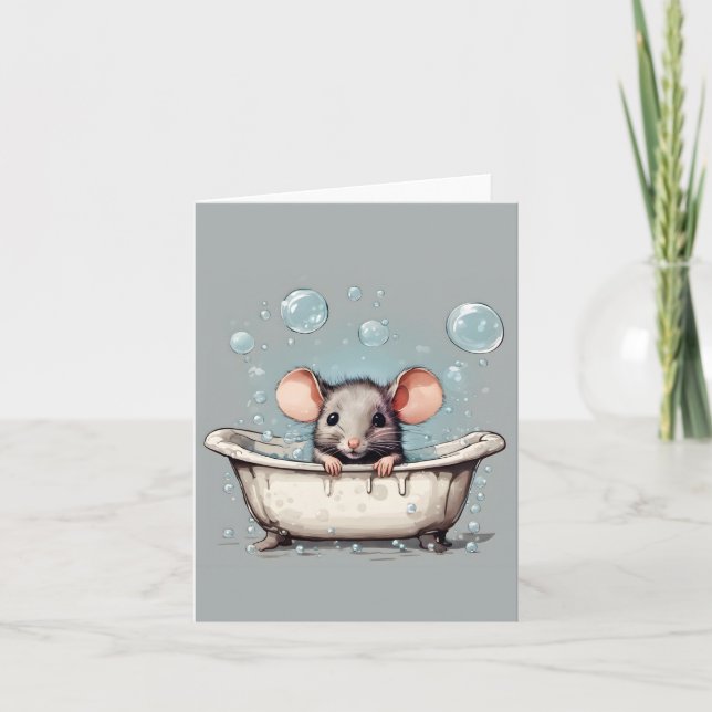 Souris dans la carte de la baignoire bulle (Devant)