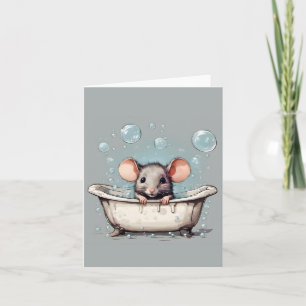 Souris dans la carte de la baignoire bulle
