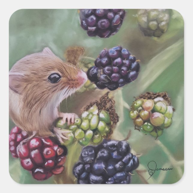 Souris de campagne et Berries autocollant (Devant)