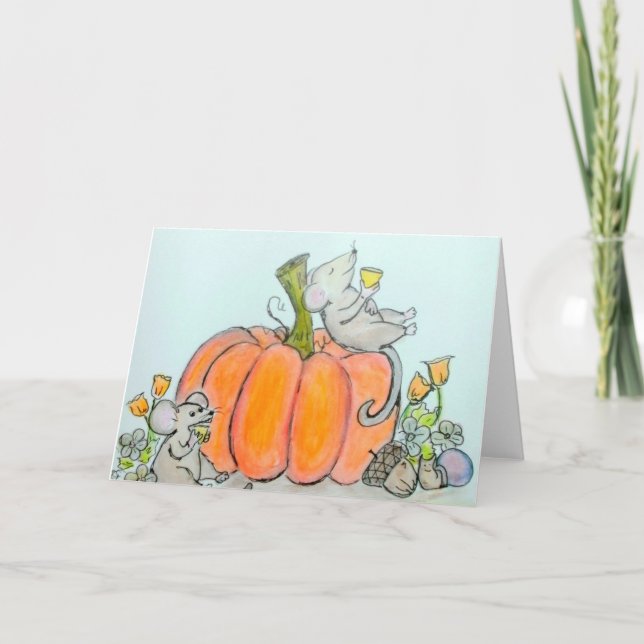 Souris de carte de bon thanksgiving ou d'automne (Devant)