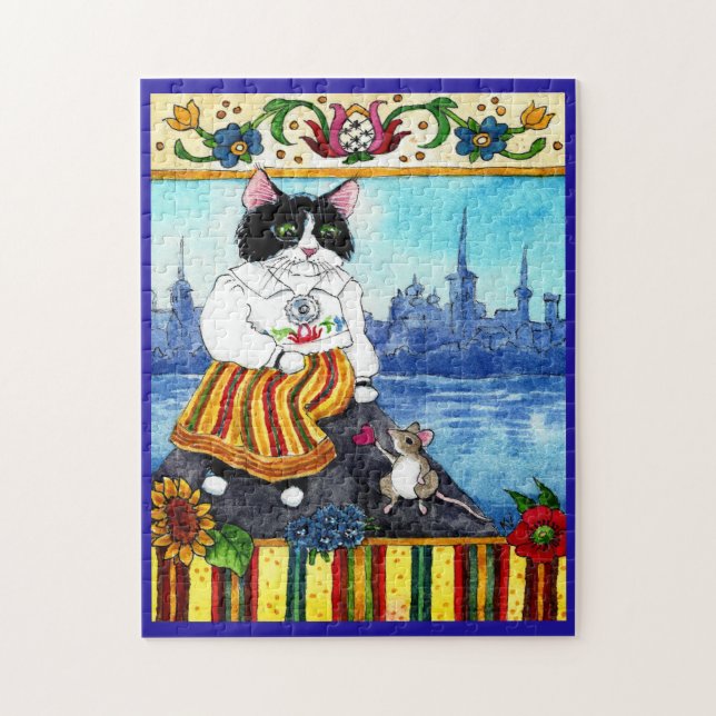 Souris de chat folklore estonien puzzle (Vertical)