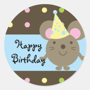 Souris de fête personnalisable Stickers d'annivers