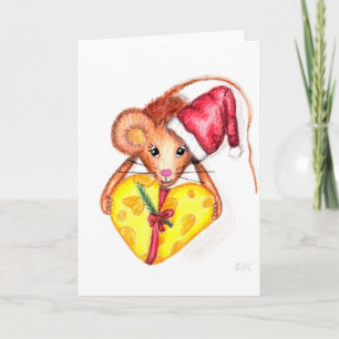 Souris de Noël, carte de voeux