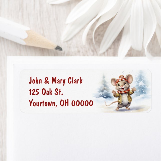 Souris De Noël Dans Les Flèches De Neige (En situation)