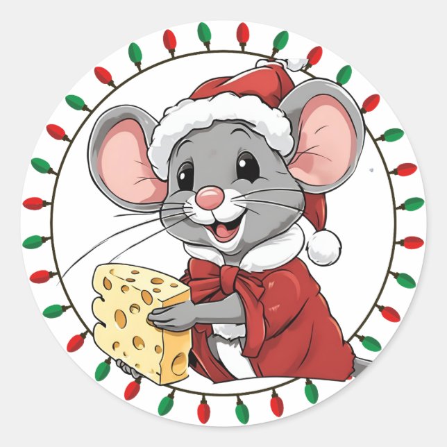 Souris de Noël obtient Sticker au fromage (Devant)