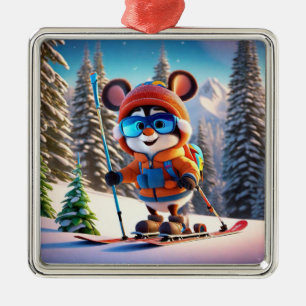 Souris de ski ornement de Noël
