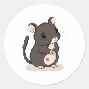 Souris debout mignonne avec autocollant d'animal K